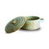 Ceramic Portion Bowl Casserole w/Lid/Hdl Grey Speckles